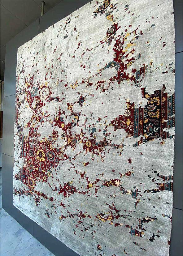 Silk Moss Carpet - Hand knotted in 100% pure cotton silk and New Zealand wool - Zuma UAE