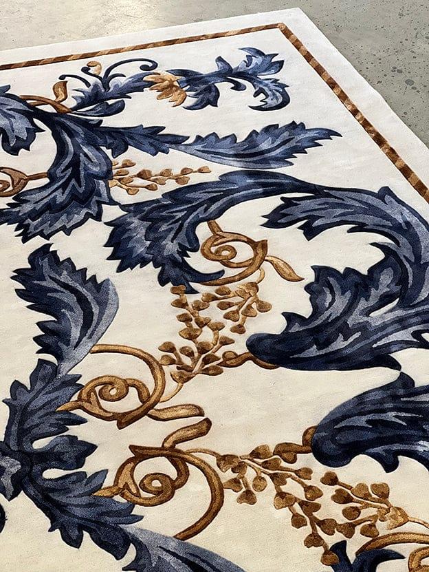 French Feathers Carpet -  Hand Tufted in Bamboo Silk and New Zealand Wool - Zuma UAE