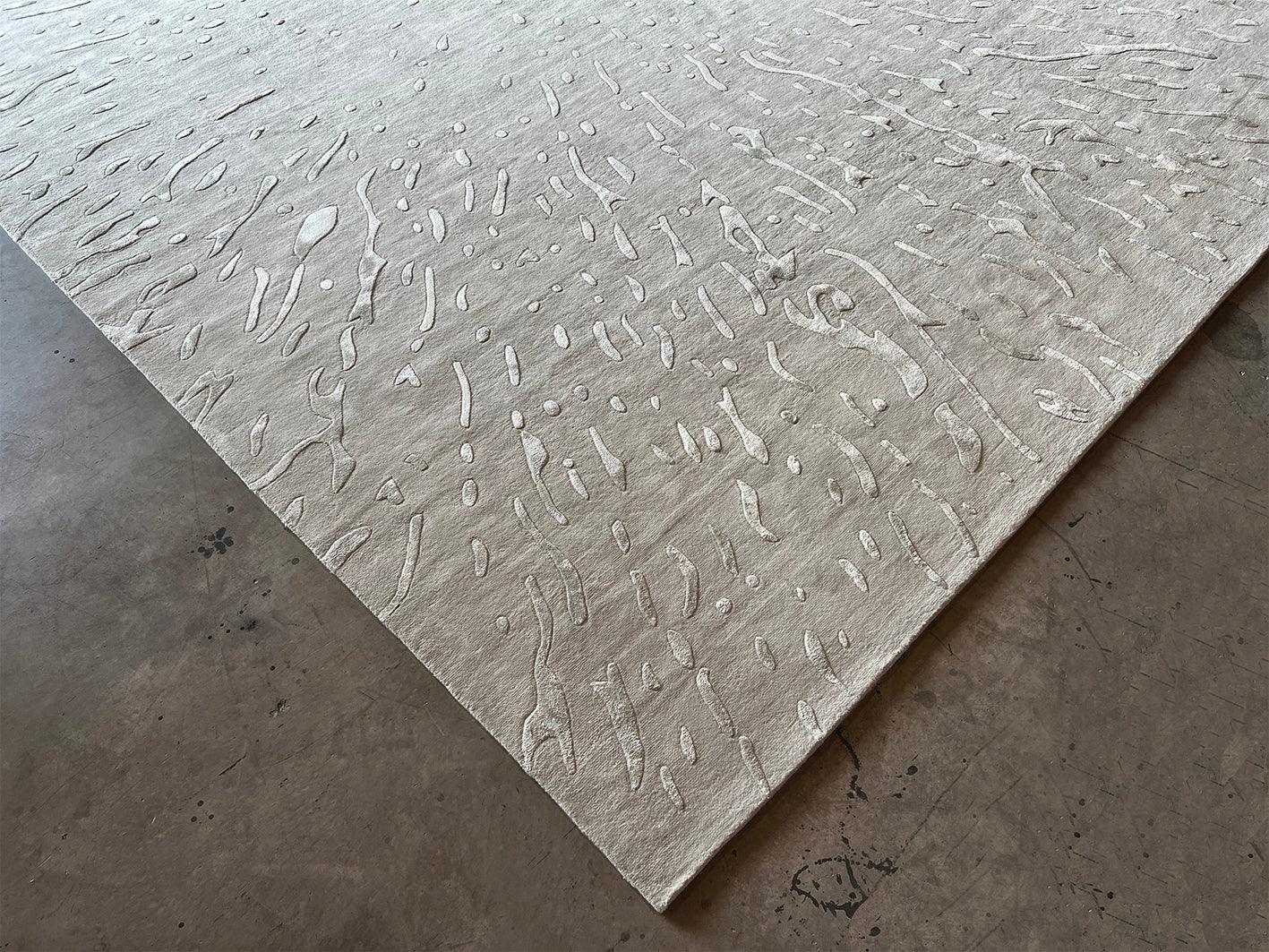 3*4m Silk Splatter (Cold Grey) Carpet Buy Online - New Zealand Wool and Cotton Silk - Zuma UAE