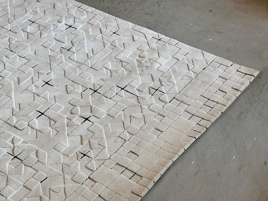 Peek-a-Boo (B&W) Carpet - Hand tufted in New Zealand Wool  - Zuma UAE