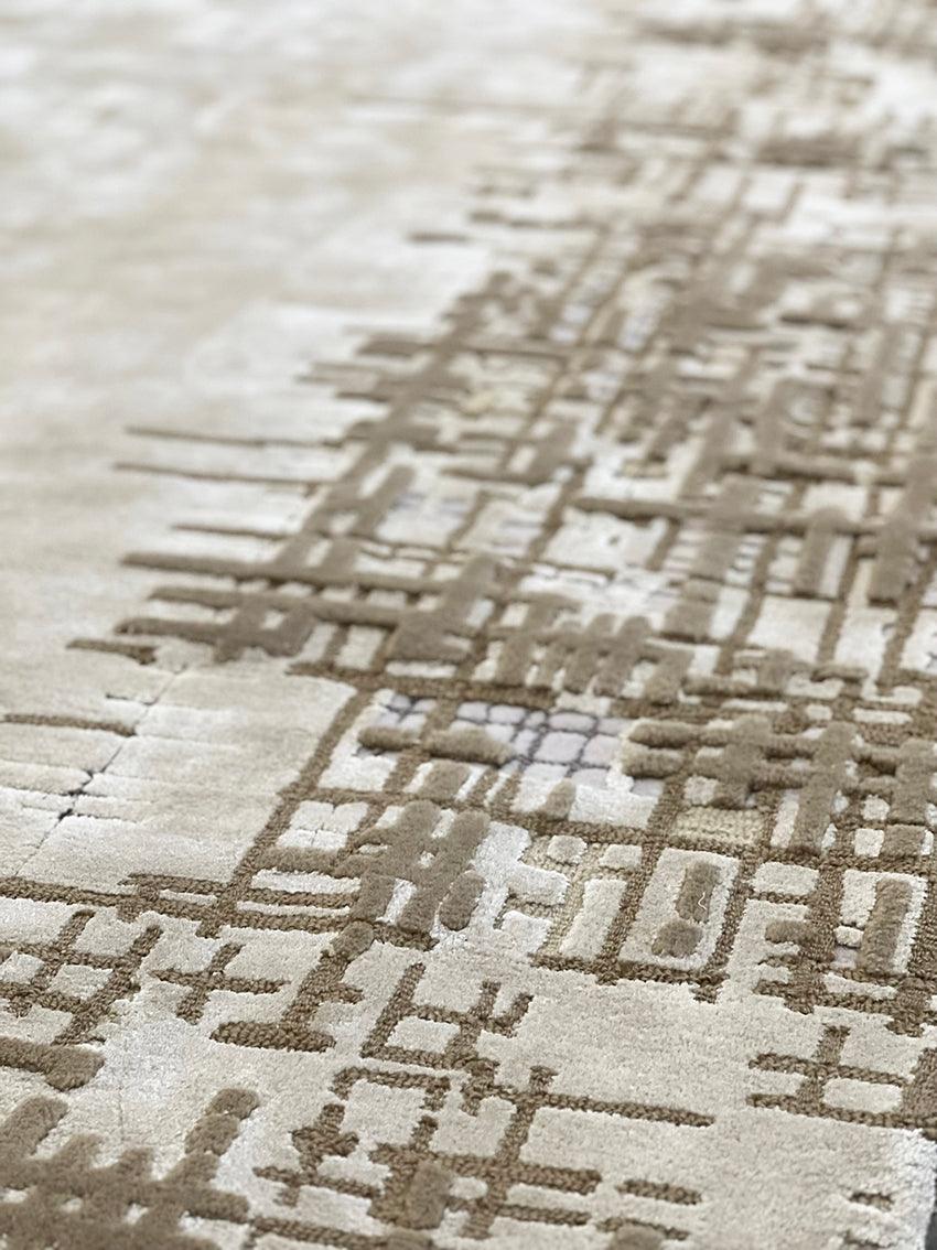 Disguise (Crema) Carpet - New Zealand Wool and Bamboo Silk - Zuma UAE