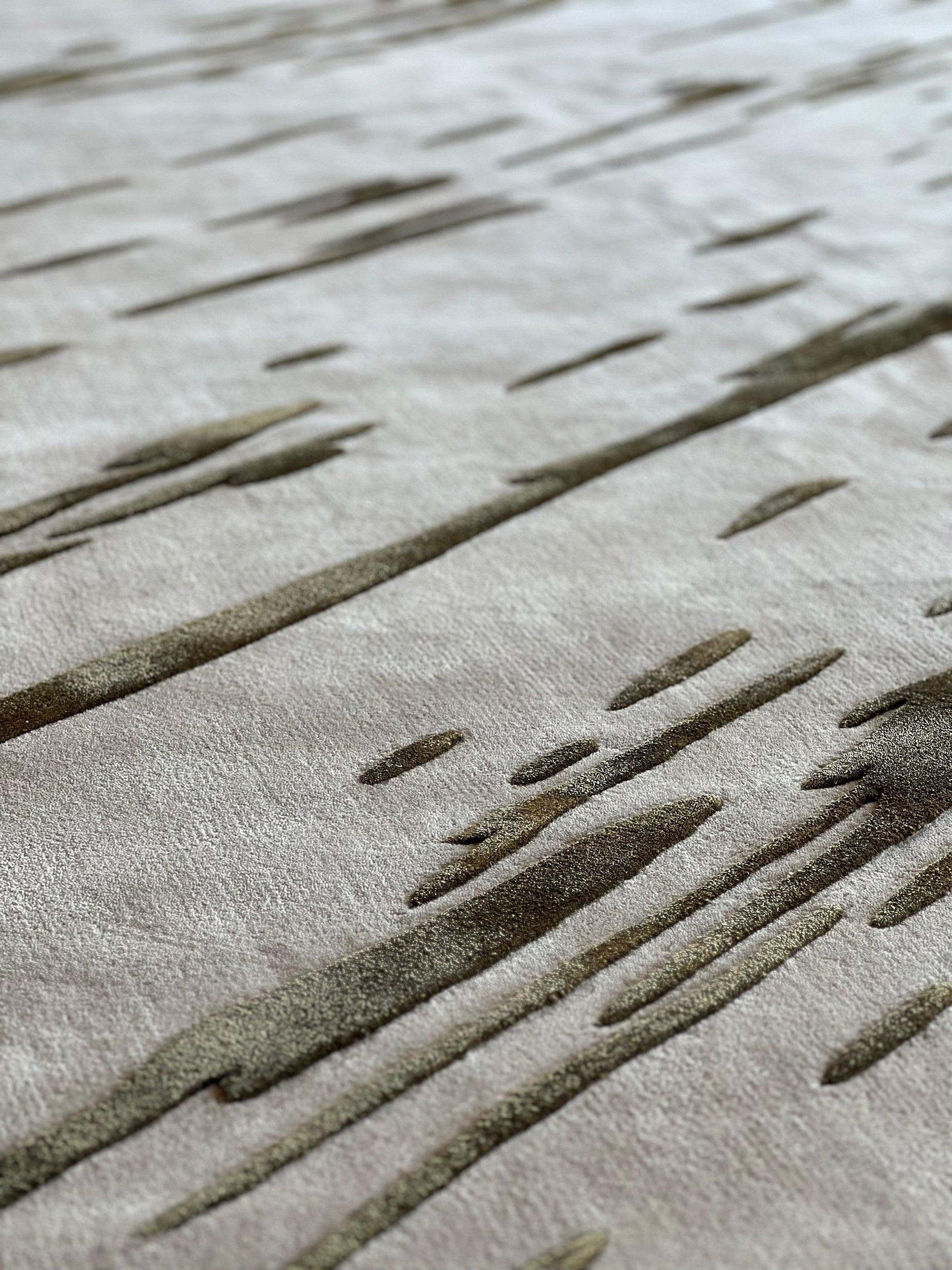 3*4m Tapir (Olive Green) Carpet - Bamboo Silk & Wool - Zuma UAE