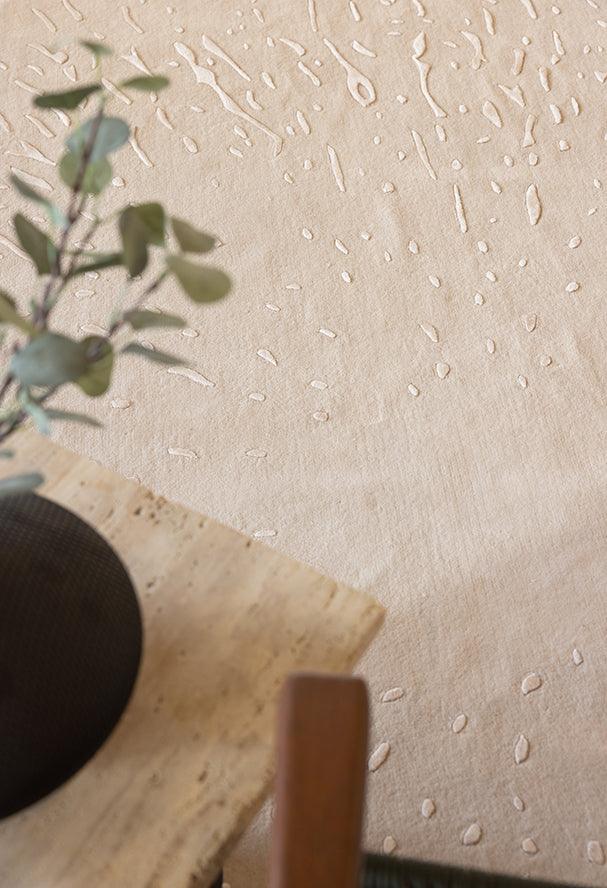3*4m Silk Splatter 2.0 (Beige) Carpet  - New Zealand Wool and Polished Cotton Silk - Zuma UAE