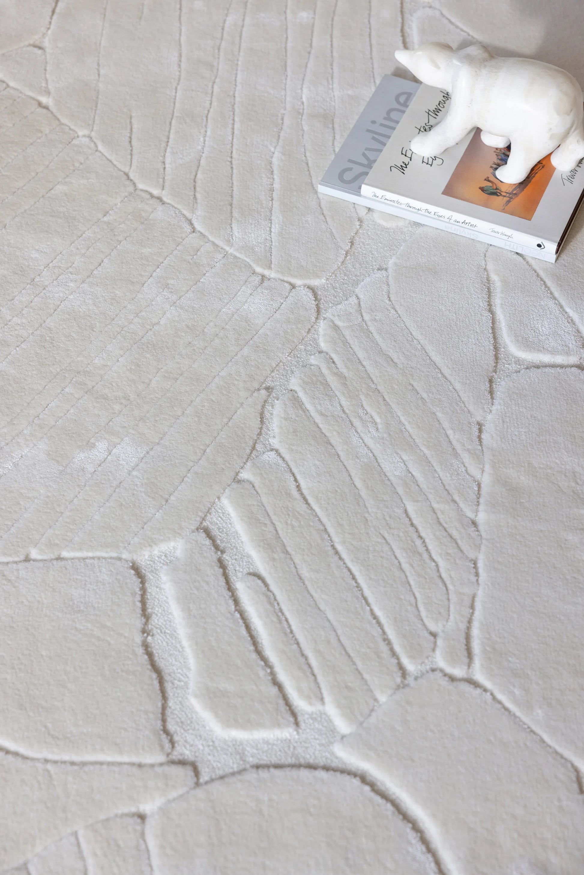 3*4m Menhir (Ivory) Carpet - Hand Tufted 50% New Zealand Wool and 50% Tencel - Zuma UAE 