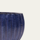 Deep Blue Ribbed Glaze vase