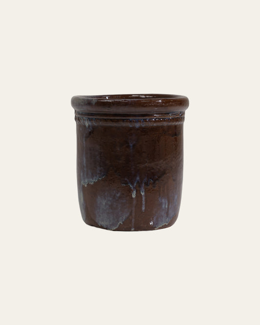 Dark Mocha Earth Glaze Rustic Crock – 30x30 cm
