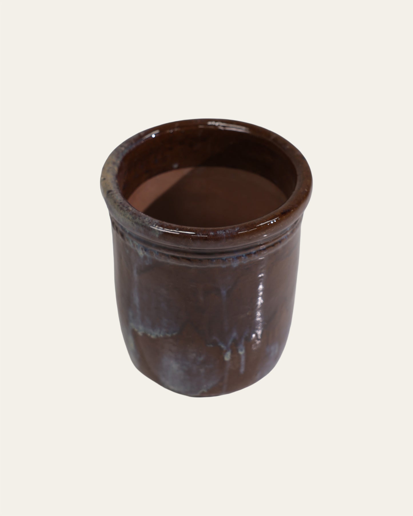 Dark Mocha Earth Glaze Rustic Crock – 30x30 cm