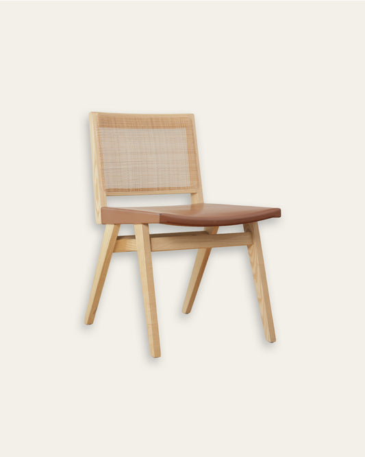Donna Rattan Chair Armless in Cognac