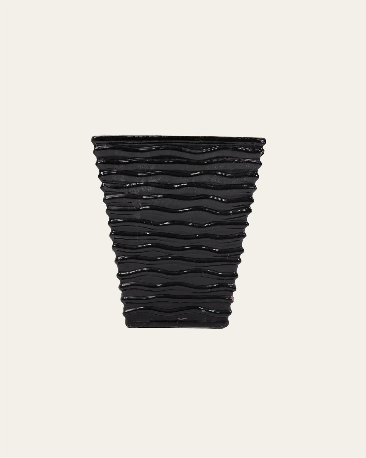 Midnight Black Ripple Glaze Textured Vase – 50cm & 60cm