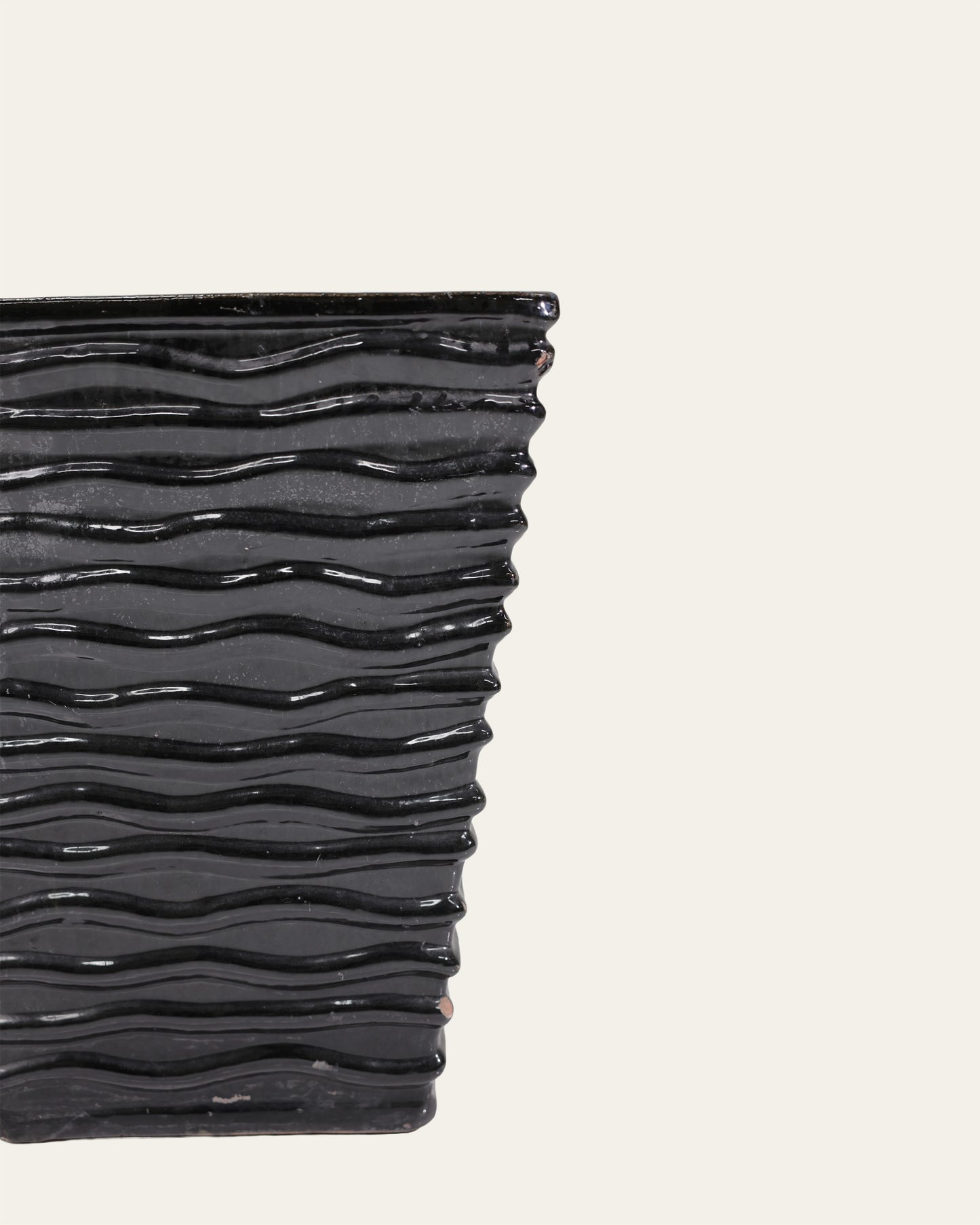 Midnight Black Ripple Glaze Textured Vase – 50cm & 60cm