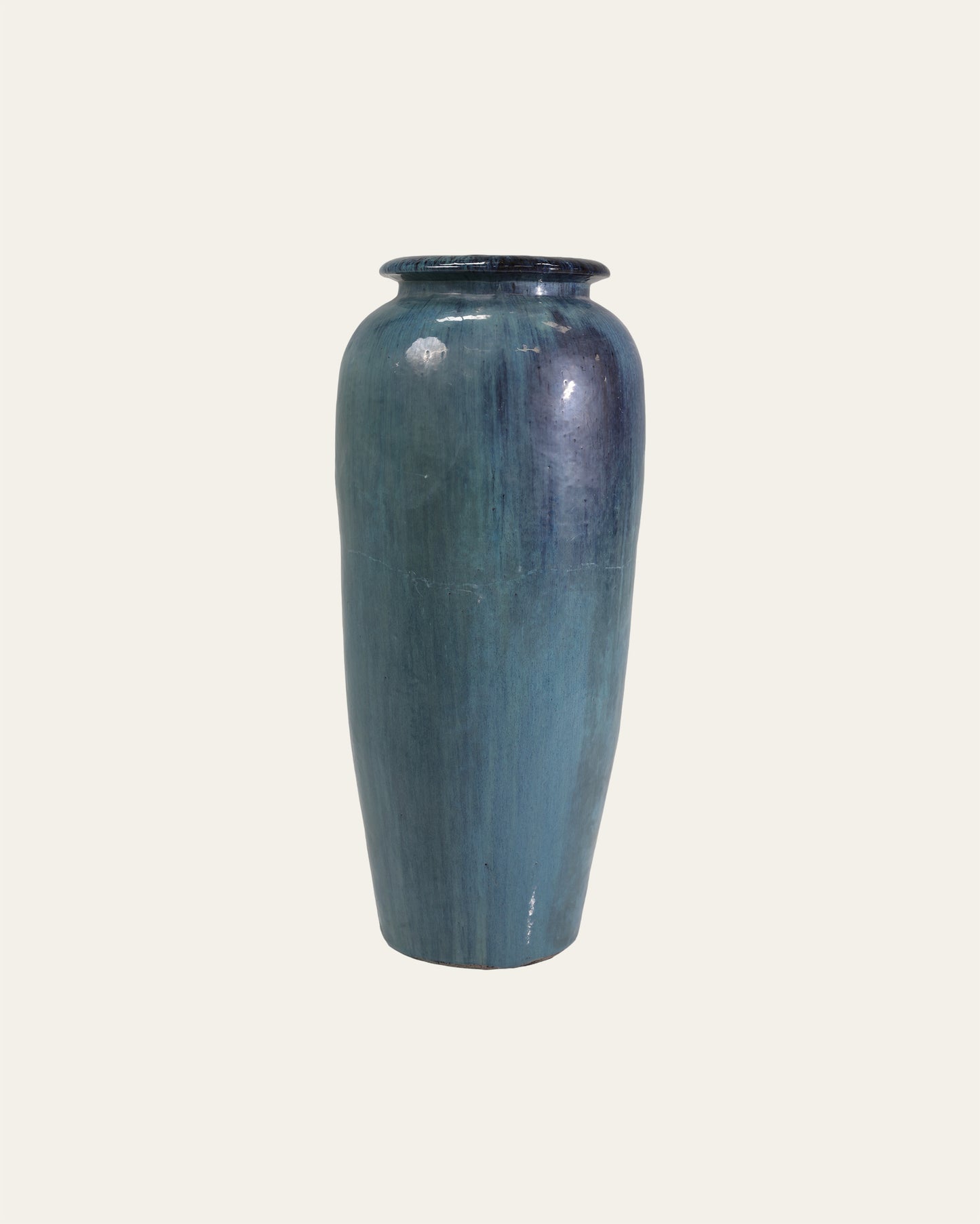 Ocean Teal Drip Glaze Tall Ceramic Urn Vase – 33cm & 97cm