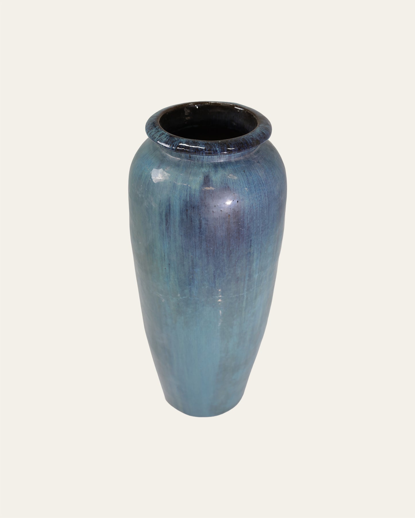 Ocean Teal Drip Glaze Tall Ceramic Urn Vase – 33cm & 97cm
