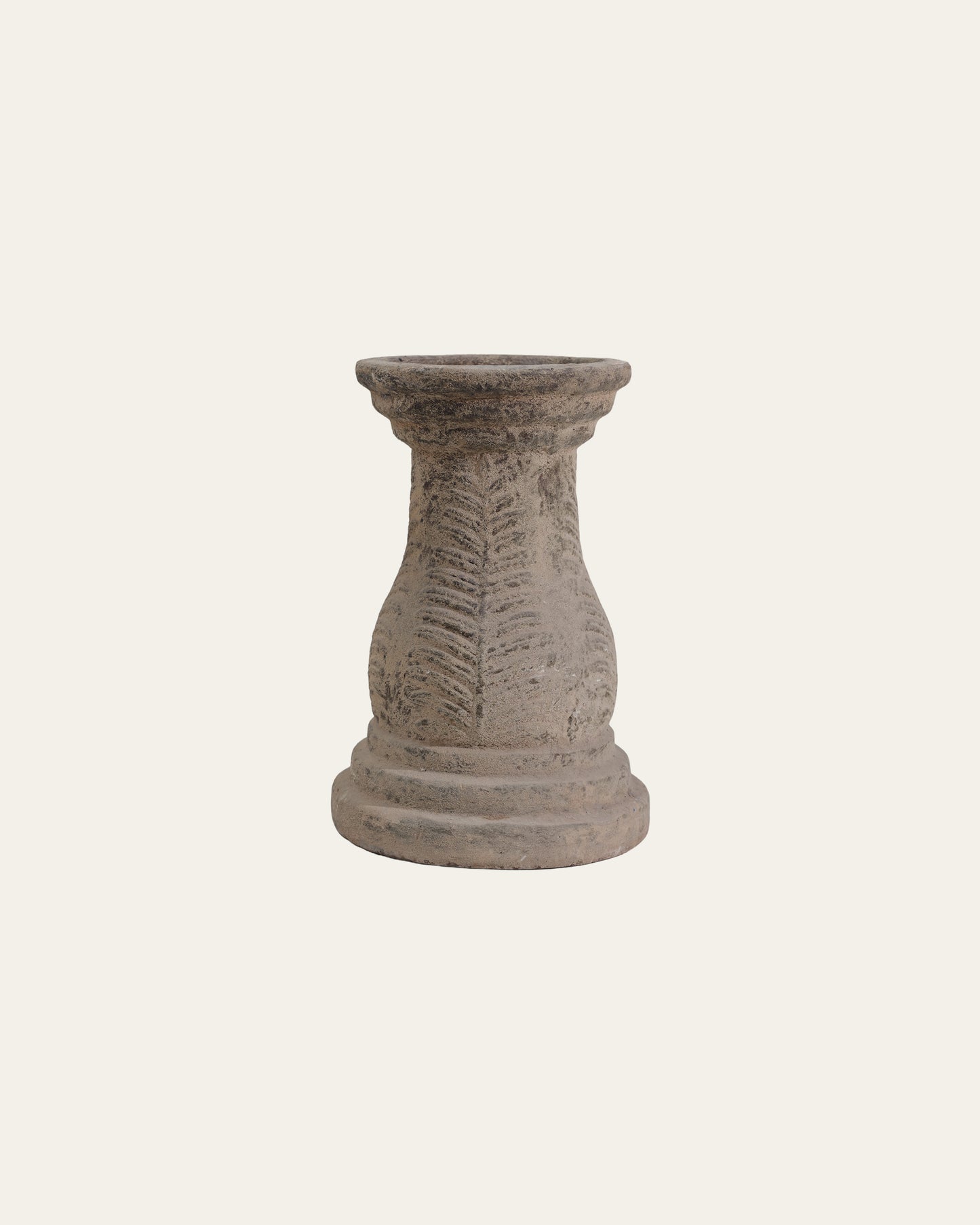 Ancient Stone Matte Carved Double Opening Ceramic Vase – 38cm & 58cm