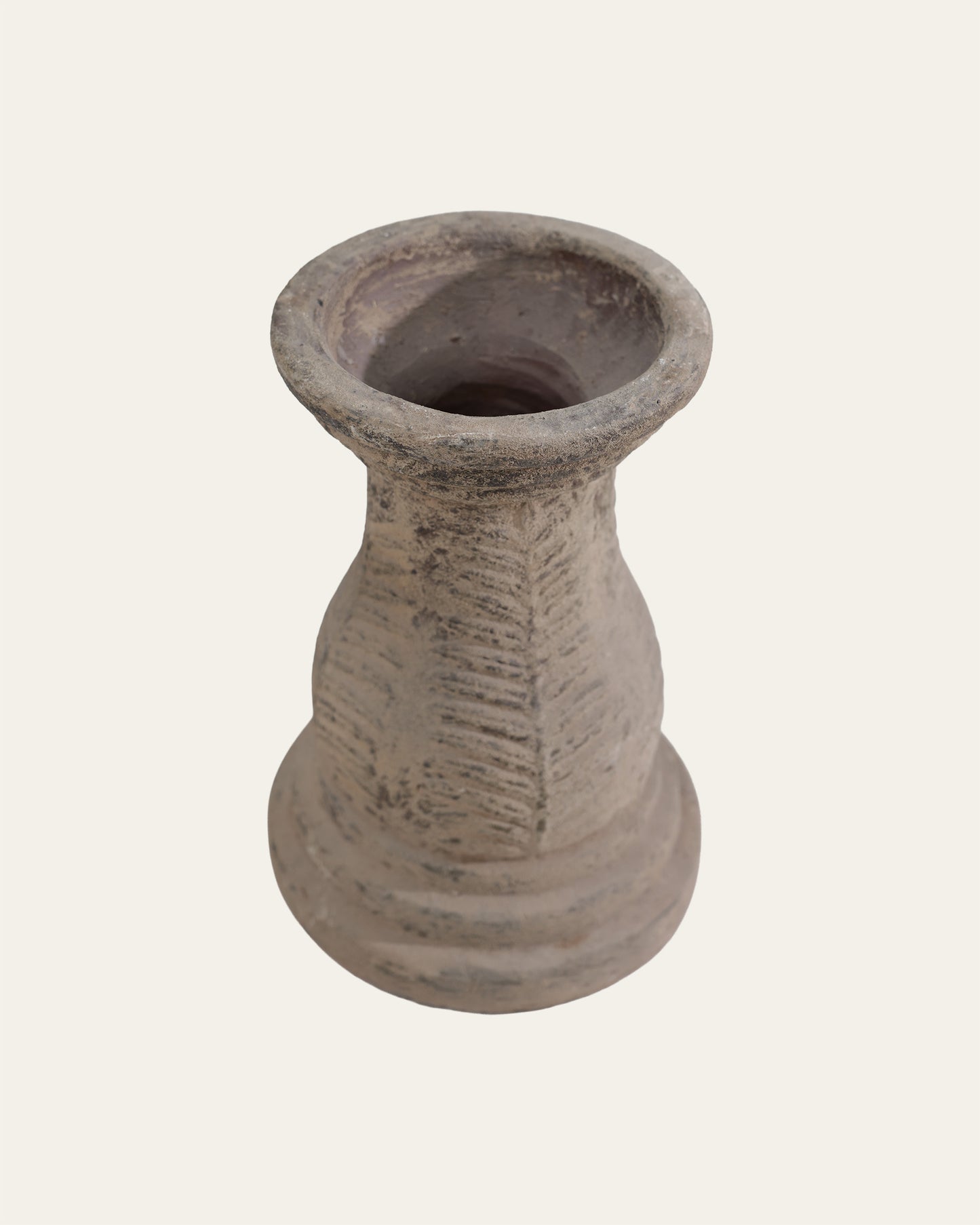 Ancient Stone Matte Carved Double Opening Ceramic Vase – 38cm & 58cm