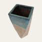 Sandy Shore Teal Drip Glaze Square Tapered Ceramic Vase – 40x88 cm