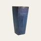 Deep Indigo Brushstroke Glaze Square Tapered Ceramic Vase – 39x85 cm