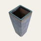 Deep Indigo Brushstroke Glaze Square Tapered Ceramic Vase – 39x85 cm