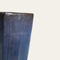 Deep Indigo Brushstroke Glaze Square Tapered Ceramic Vase – 39x85 cm