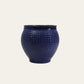Cobalt Blue Diamond Grid Textured Glazed Pot – 38cm & 43cm