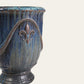 Royal Blue Fleur-de-Lis Embossed Glaze Footed Terracotta Urn – 56 x 68 cm