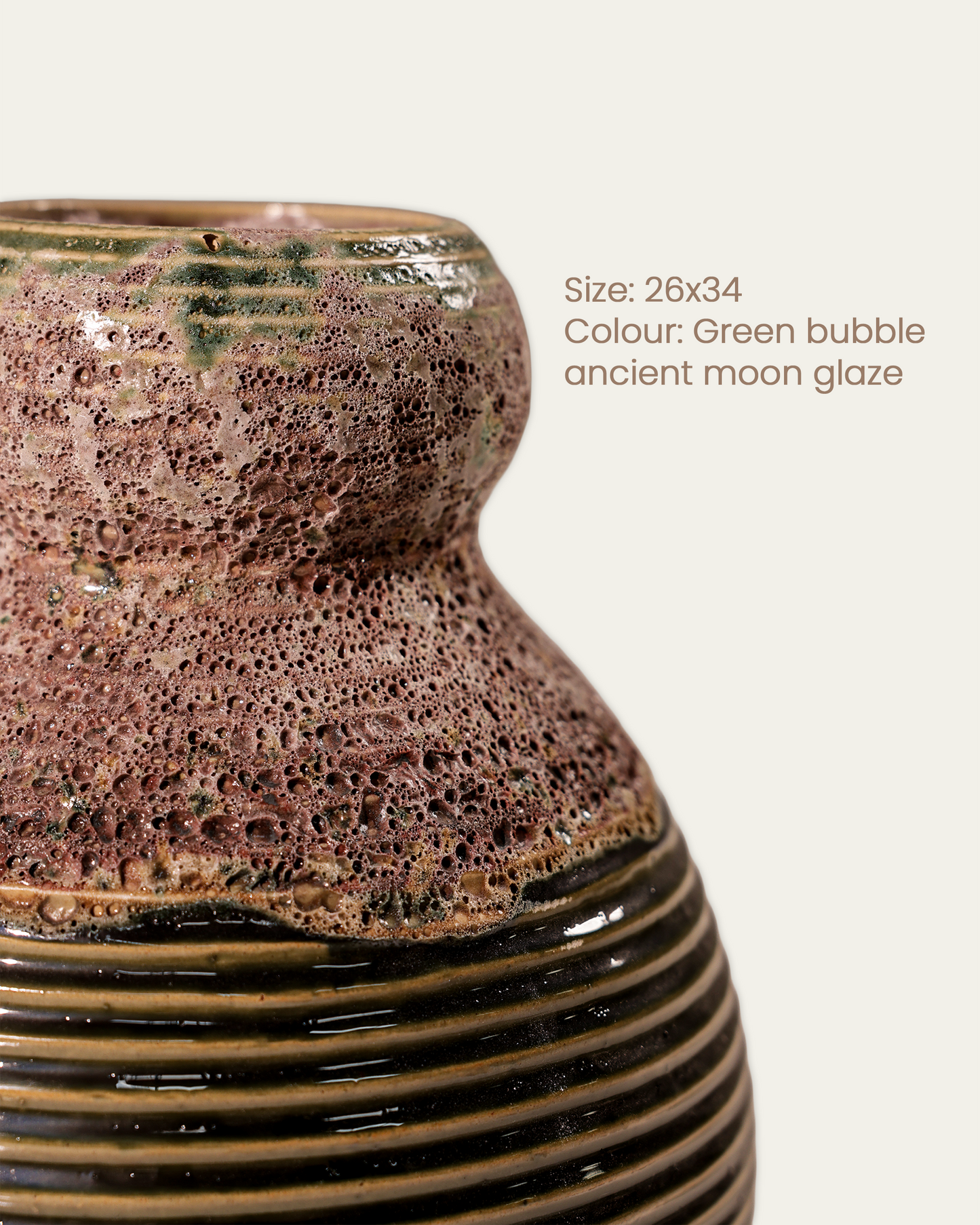 Green bubble ancient moon glaze Vase - 26x34