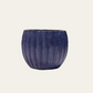 Deep Blue Ribbed Glaze vase