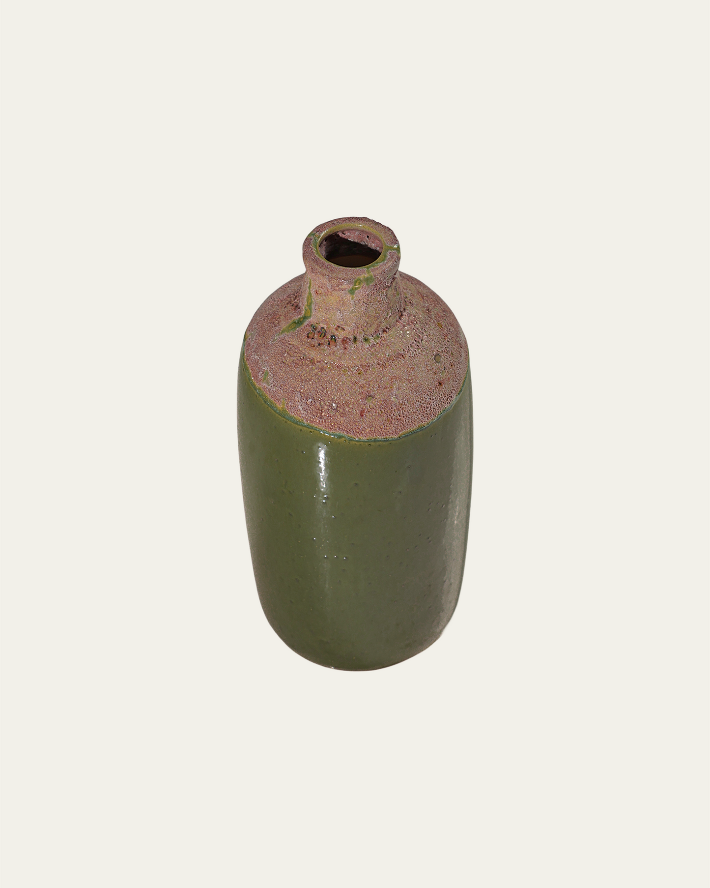 Green bubble ancient moon glaze Vase - 17x34 cm