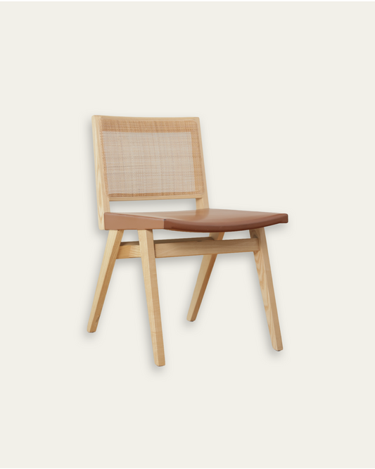 Donna Rattan Chair Armless in Cognac