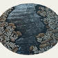 Round rug with floral pattern on a plain background