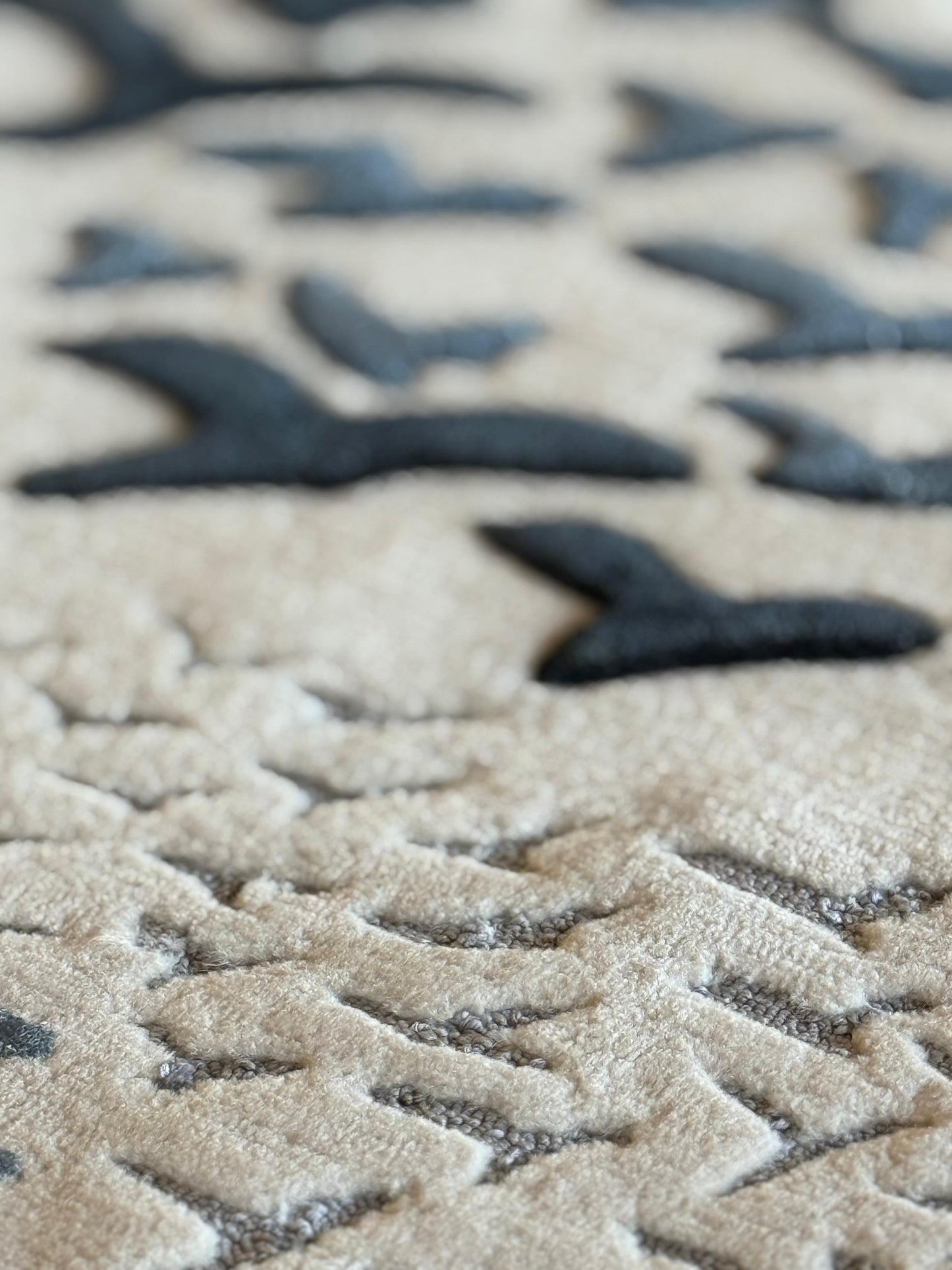 Close-up of a textured surface with geometric patterns