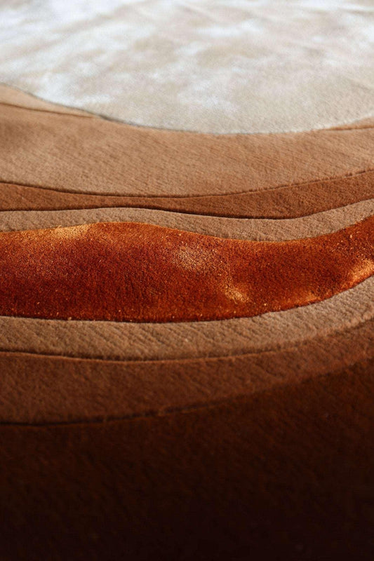 Blobb (Burnt Sienna) Carpet - Semi-Worsted New Zealand Wool and Cotton Silk - Zuma UAE